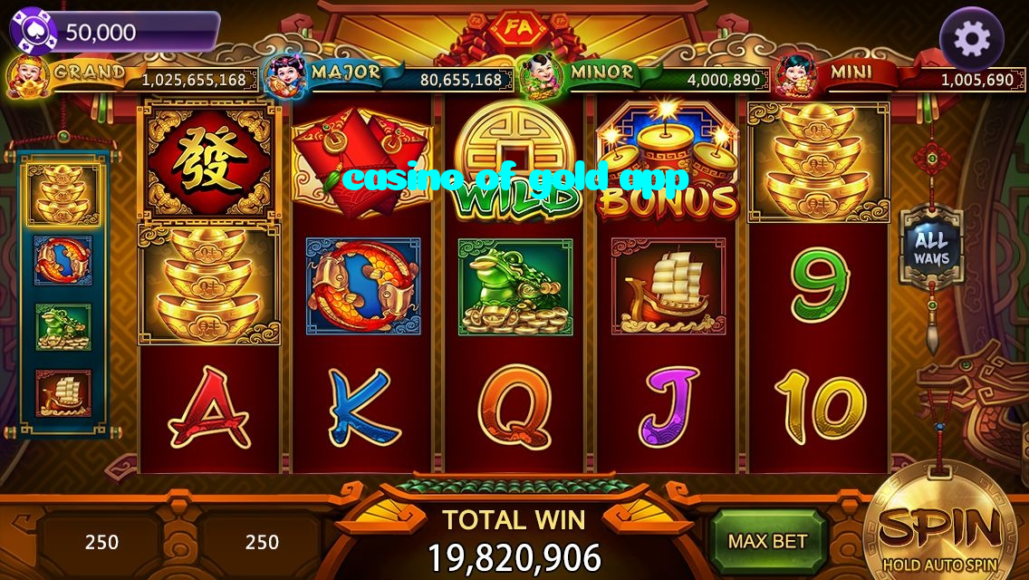 casino of gold app casino presented on mobile device in Pakistan with slots and live games